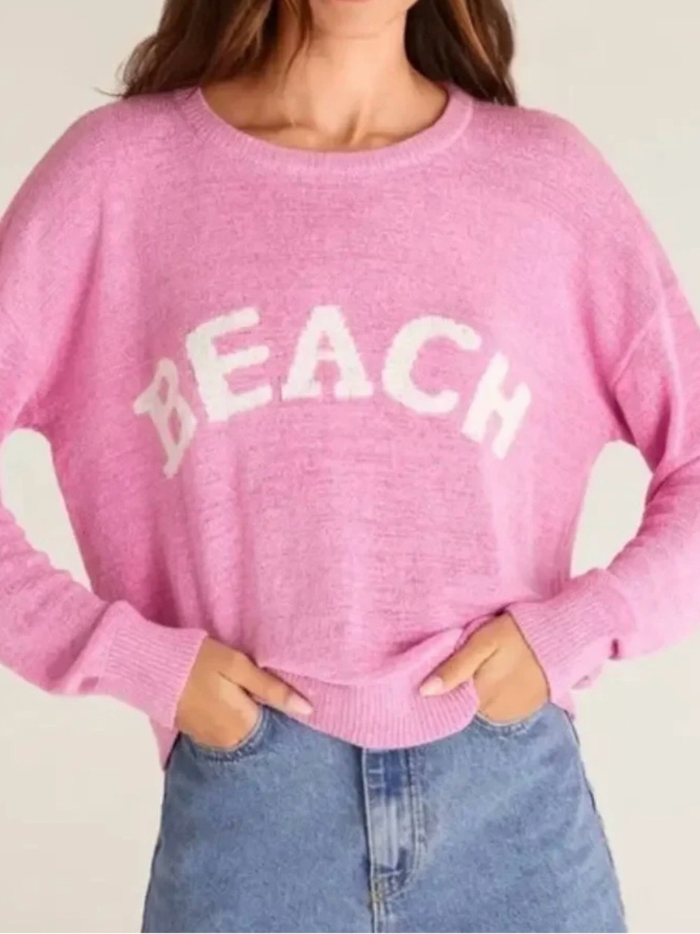 Z Supply Larisa Beach Sweater Pink Vacation Pullover XS